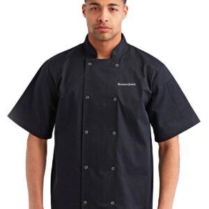 Artisan Collection by Reprime Unisex Studded Front Short-Sleeve Chef's Jacket